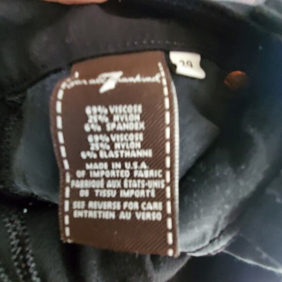 7 for all mankind black stretchy "the skinny" pants  Size 29 GUC - Picture 5 of 9